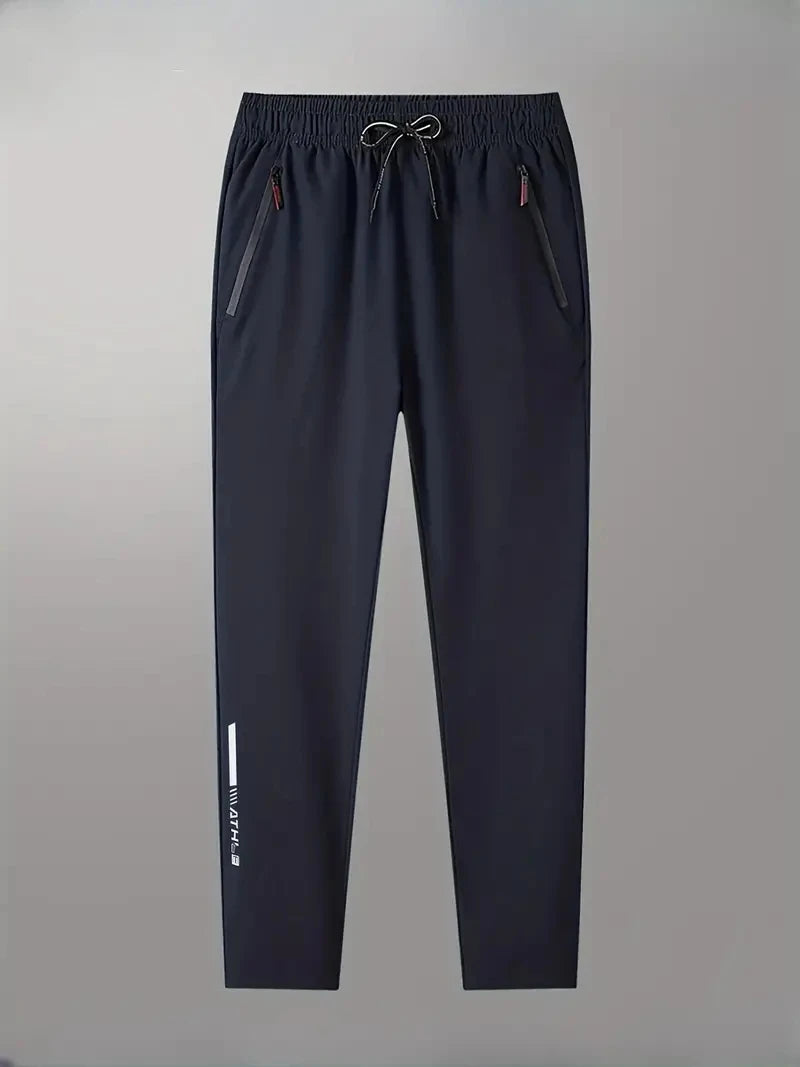 Soft Men's Casual Straight Pants,  Stretch Elastic Waist,  Jogger,  Classic Blue /Black/ Gray Trousers with Plus Sizes