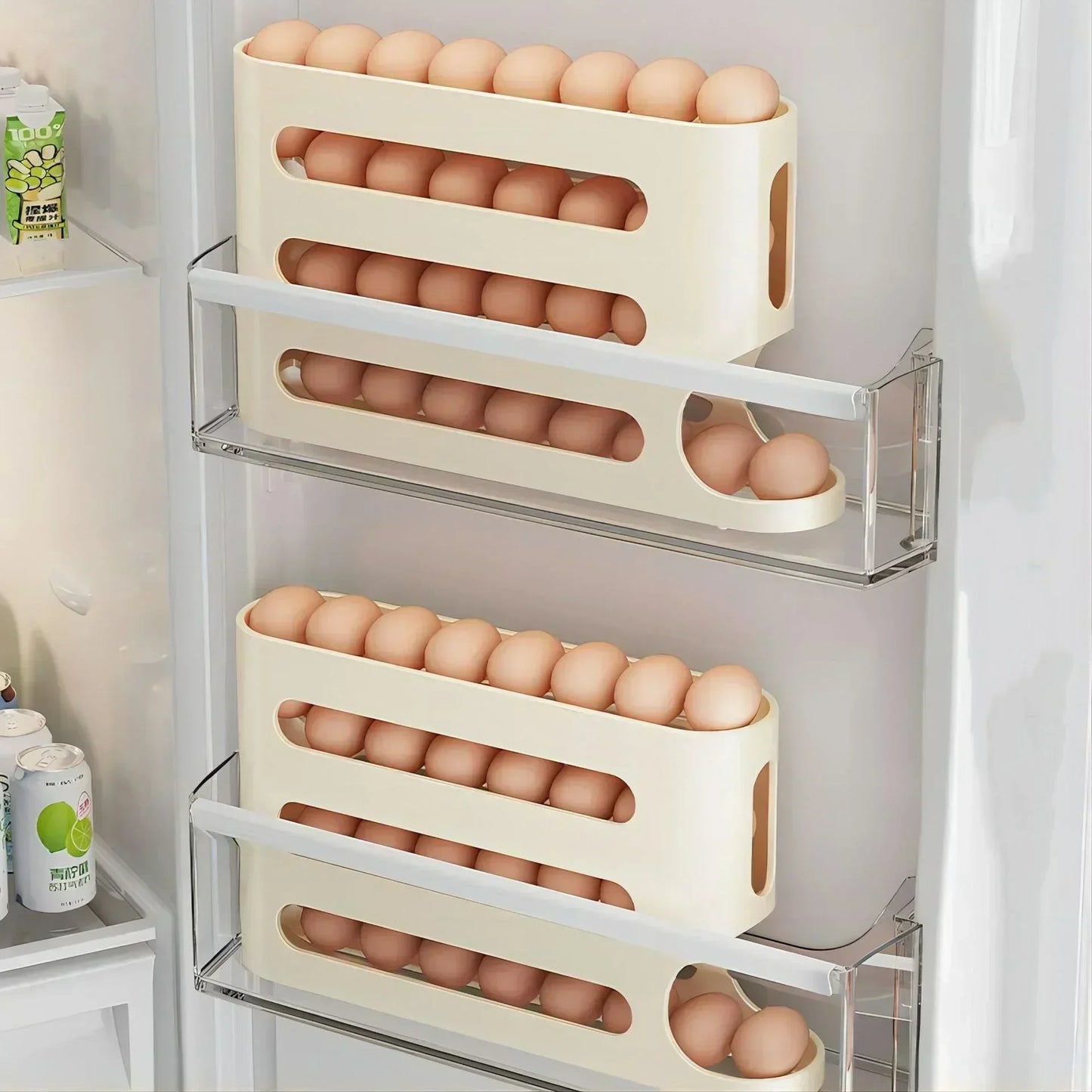 2-4-layer Slide Egg Storage Box, Ladder Style Storage.