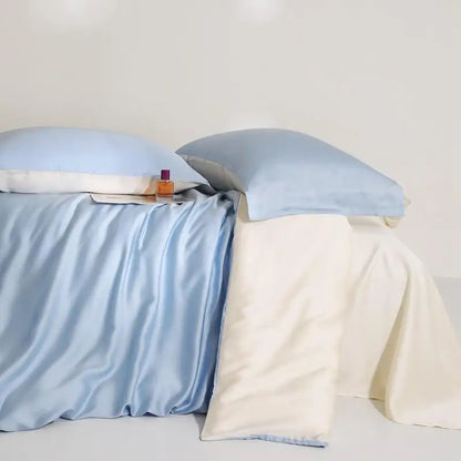 100%Lyocell Derived from Eucalyptus.  Solid Color  Bedding set Duvet cover and  Bed Sheet  with 2 Pillowcases.  Soft , Cooling , Twin /Double /Queen
