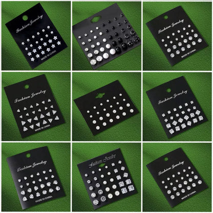 12 Pairs OF  Stainless Steel Stud Earrings with Gemstone Buds Round, SQUARE, SHAPE CHOICES. Unisex Fashion Jewelry Gifts