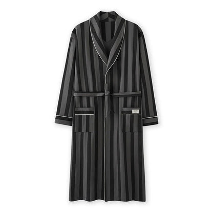 Spring Autumn Striped Bathrobe Lover,  Cotton,  Sleep Top,Kimono Robes For Male /Female Robes Long Bath Robe , Bride Robe,  Dressing Gown