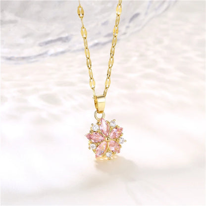 New In Light Luxury Zircon Crystal Stainless Steel Necklaces For Women. Sweet Female Clavicle Chain Jewelry.  Nice for everyday wear. Maybe nice for MOTHER/DAUGHTER Gift