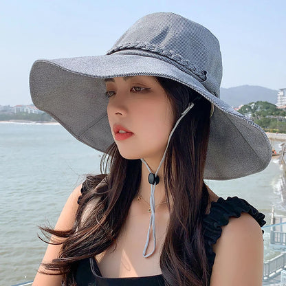 Womens Summer Bucket Hat in Solid Colors with  Wide Brim.  Fishermans Hat For Girls/Ladies  Outdoor Travel,  Beach , UV Protection