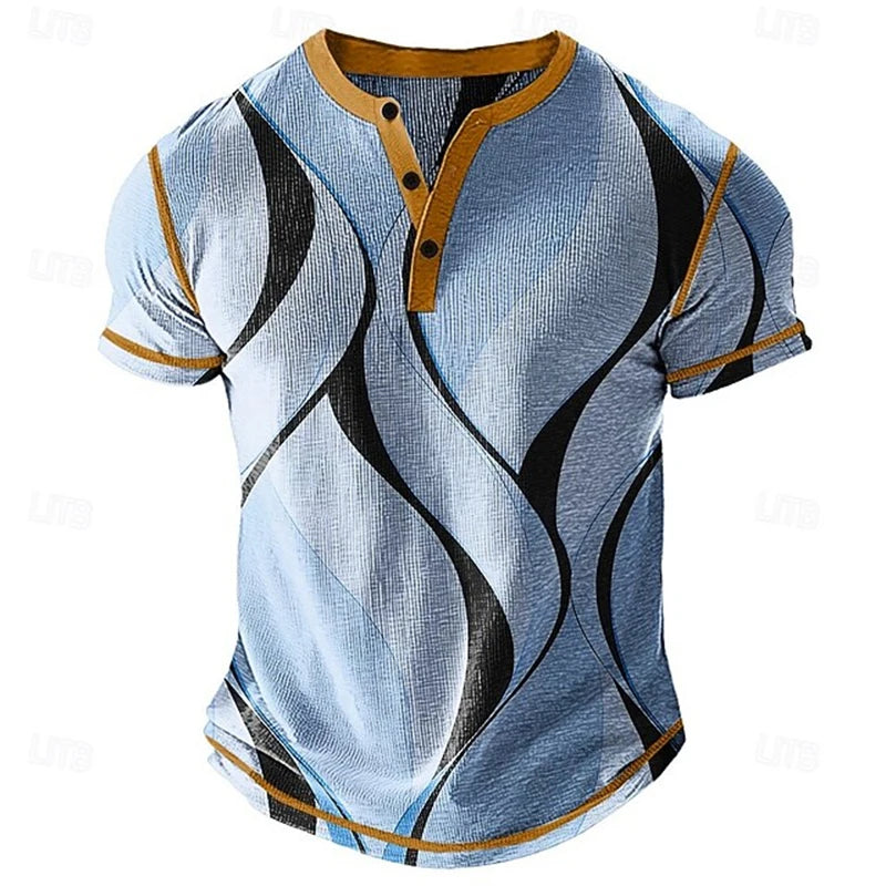 Summer Men's Breathable Polo Shirt Casual Relaxed-Fit,  Short-Sleeve Henley neck T-Shirt.  Classic Athletic-Style Men's Short-Sleeve. This is ASIAN SIZING so that means order 1-2 sizes larger if you normally wear US or EURO s