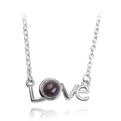 Projection Necklace 100 Languages  for I Love You. Pendant Necklaces For Lover Girlfriend, Creative, Couples Romantic Jewelry Gifts