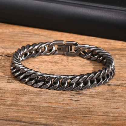 Vintage Chain Bracelets for Men, Boys. Byzantine Stainless Steel Braided Link Wristband,Retro Jewelry for any occasion but PERFECT FATHERS DAY Gift