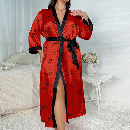 Plus Size Robe for Women's Fashion, Casual, Loose Printed  Robe for Women