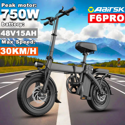 Adult Foldable E Bike LCD Display 14-inch Tire Electric Bicycle