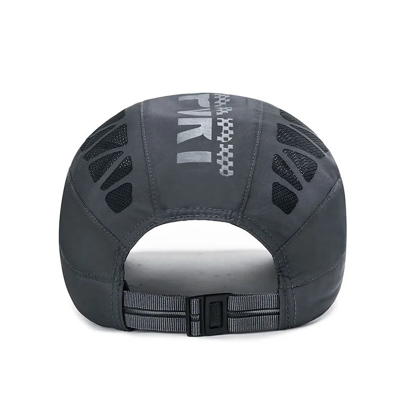 MenS  Quick- Dry Hat.  Golf,  Driving ,Cycling, All Sports.   Letter Print Newsboy Flat.  Summer Baseball Caps  thats Breathable,  Net,  Mesh Sunhat. There are 2 Colors with some availability and a they are NAVY and GRAY.  Co