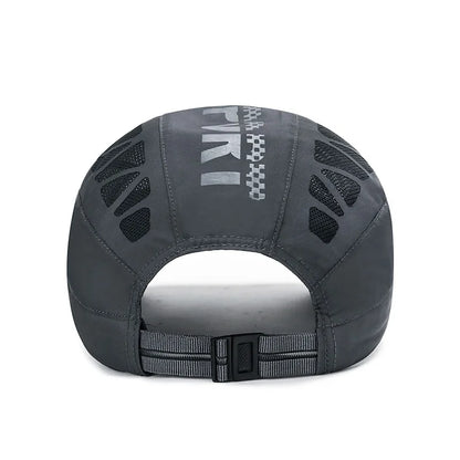 MenS  Quick- Dry Hat.  Golf,  Driving ,Cycling, All Sports.   Letter Print Newsboy Flat.  Summer Baseball Caps  thats Breathable,  Net,  Mesh Sunhat. There are 2 Colors with some availability and a they are NAVY and GRAY.  Co