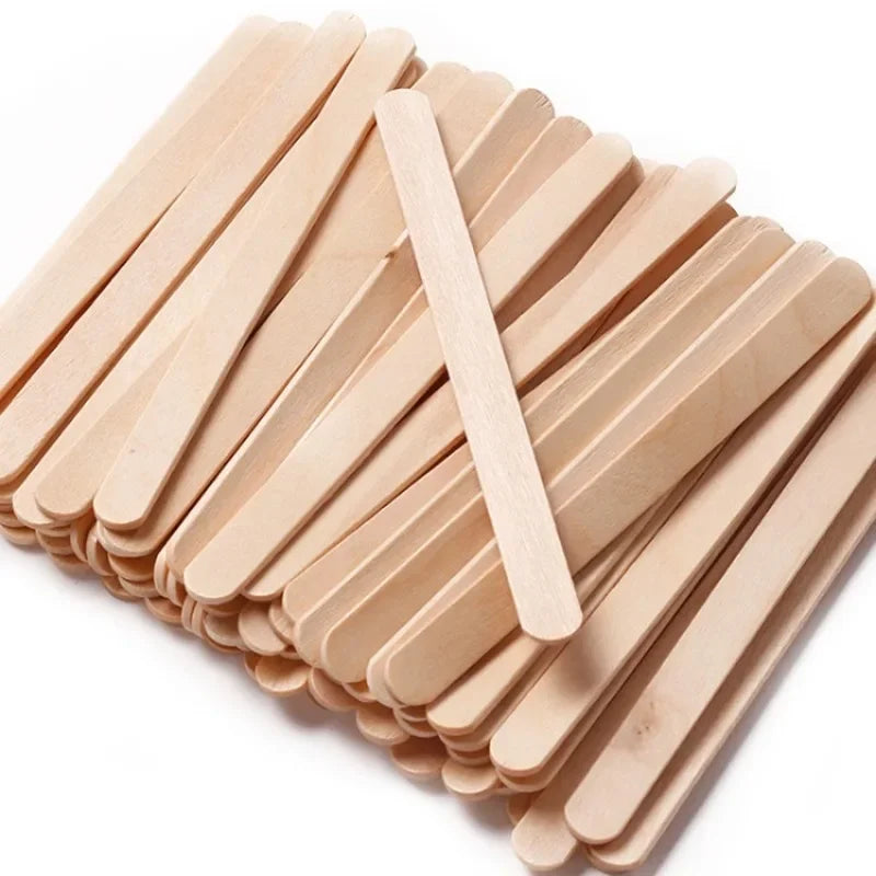 100 Pcs Spatulas Disposable Wood Stick Beauty Spatulas Log Hair Removal Wax Coating and Scraping Tool Beauty Wooden Sticks