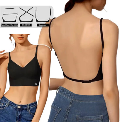 Backless Top for Dresses,  Sexy Lingerie with Transparent Straps.   Push Up Strapless Underwear