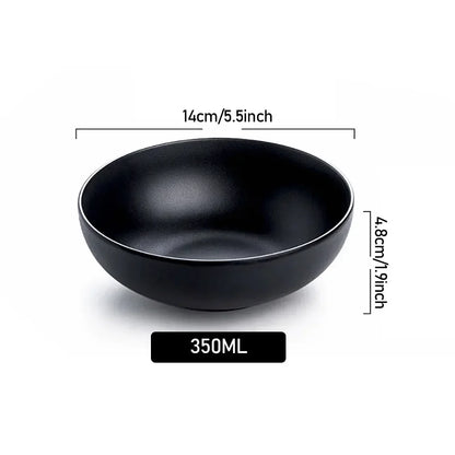 Fancy family Black Frosted Melamine.  Japanese Style Beef Ramen Bowl with Bamboo Hat Shape . Soup Bowl Tableware