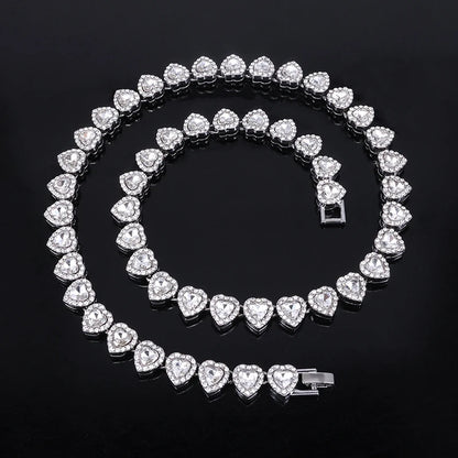 Luxurious Heart Type Rhinestone Hop Tennis Chain Bracelet And Necklace For MOTHERS DAY  and other Occasions