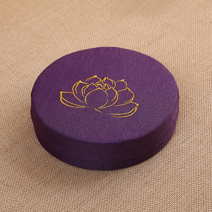 40X6CM Yoga Meditation Linen Cushion Hard Lotus Texture Meditation Cushion Backrest Pillow,   Removable Washable