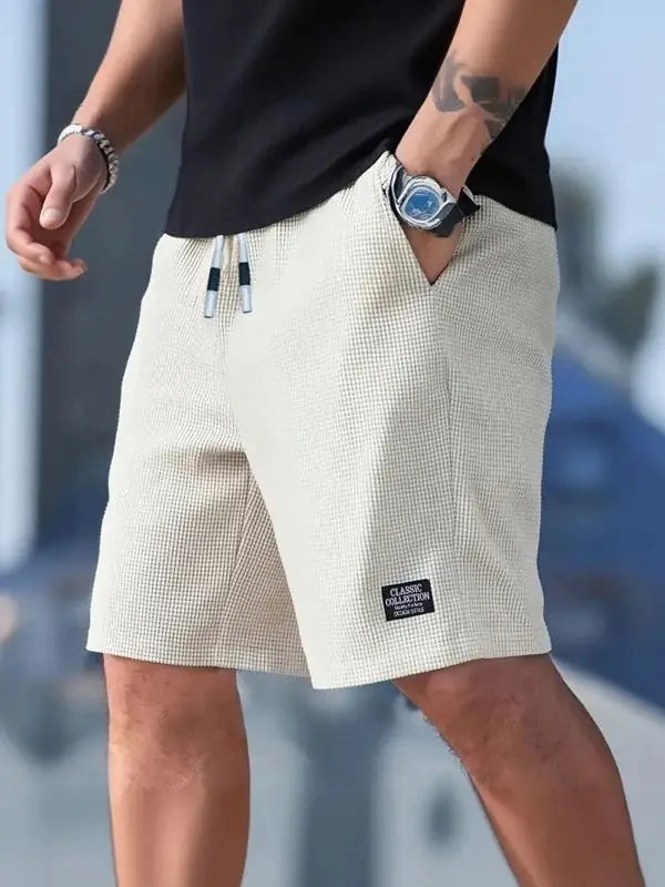 Men's Shorts,  Casual Pants, Beach Shorts,  Textured Fabric, Breathable Pants, Suitable for Daily Casual Wear and Sports