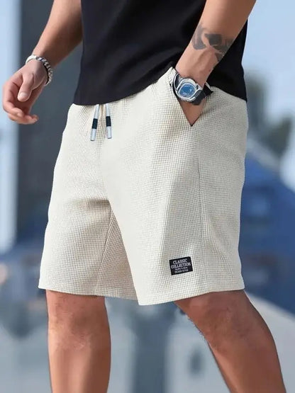 Men's Shorts,  Casual Pants, Beach Shorts,  Textured Fabric, Breathable Pants, Suitable for Daily Casual Wear and Sports