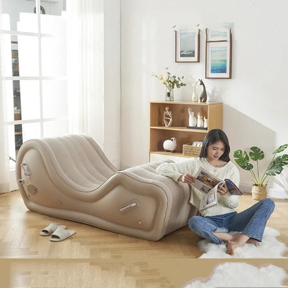 Fully Automatic Outdoor  or Indoor Portable Inflatable Lazy Sofa, PVC Air Cushion, Simple Lounge Chair, 170x63x68cm