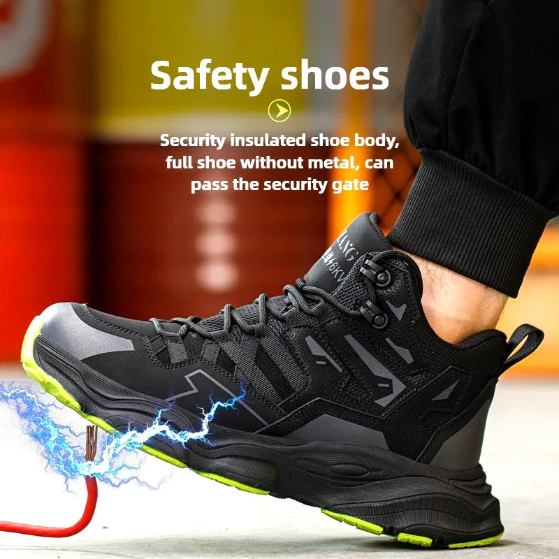 Lightweight Durable Safety Boots,  Anti-Smash and   Anti-Puncture .  Comfortable Breathable Work Shoes for Outdoor Use