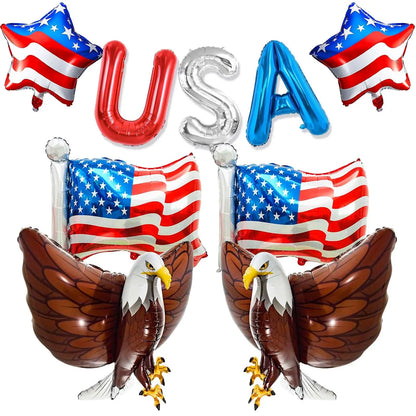 American Flag Balloons Set,  Patriotic Days Foil Balloons For USA Theme Party Decoration, Patriotic Balloons