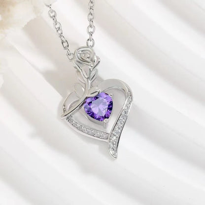 Elegant Style Heart shaped Pendant Necklace.  Hollow Design Mother's Day Gift.