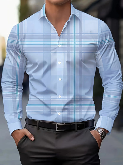 Men's Long Sleeve Dress Shirt,  Slim Fit Business/ Formal Shirt.   Classic Stripes  and Colors for  Office , Wedding Party