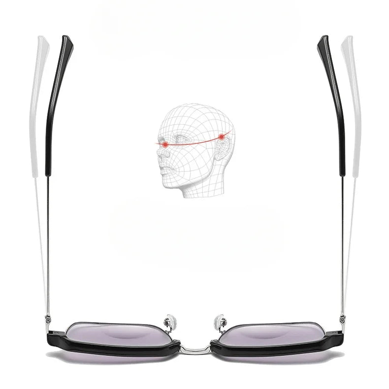 2-in-1 Popular Metal Bifocal Presbyopia Glasses, with Anti-Blue Light Reading Glasses/ Sunglasses for Both Near and Far Use
