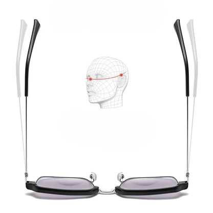 2-in-1 Popular Metal Bifocal Presbyopia Glasses, with Anti-Blue Light Reading Glasses/ Sunglasses for Both Near and Far Use