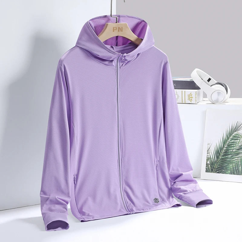 Unisex Summer,  New UPF 50+ UV Sun Protection Hoodie Jacket,. Men  and Womens  Lightweight Hiking Outdoor Long Sleeve Sun Shirt/ Coat