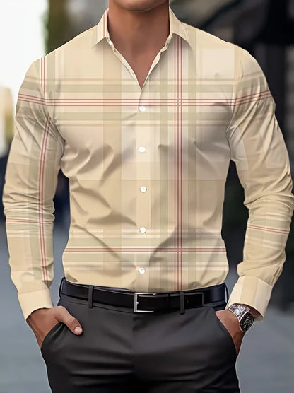 Men's Long Sleeve Dress Shirt,  Slim Fit Business/ Formal Shirt.   Classic Stripes  and Colors for  Office , Wedding Party