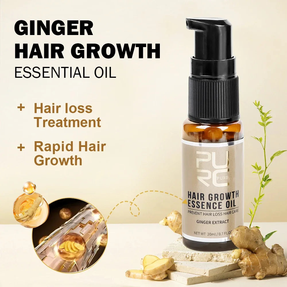 Ginger Hair Spray,   Root Strengthening Oil, Nourishing & Repairing Serum,  Hair Care Products Set for Men and  Women