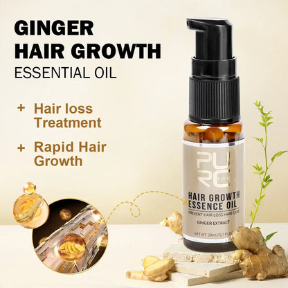 Ginger Hair Spray,   Root Strengthening Oil, Nourishing & Repairing Serum,  Hair Care Products Set for Men and  Women