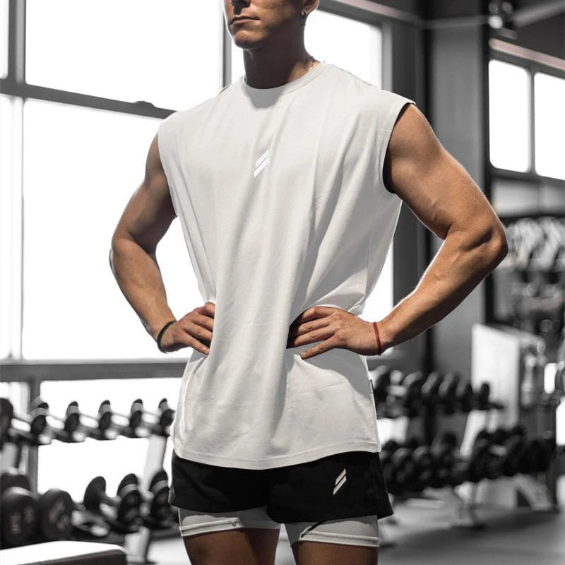 NEW Summer Fitness Sports Tank Top  for Men.  Breathable,  Loose Mesh Training,  Sleeveless T-shirt.   Quick Drying vest mens  Fitness Clothing