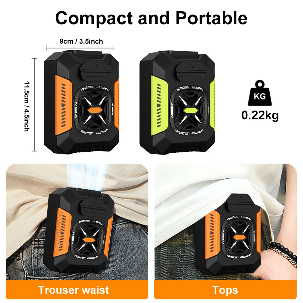Portable Waist Clip Fan 5000mAh USB Rechargeable Fan Powerful Air Cooler Outdoor Camping Waist Fan with Power Bank LED Light.  Yellow/greenish has the most and orange about half.  Better chances with the yellow/ish