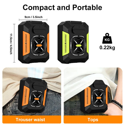 Portable Waist Clip Fan 5000mAh USB Rechargeable Fan Powerful Air Cooler Outdoor Camping Waist Fan with Power Bank LED Light.  Yellow/greenish has the most and orange about half.  Better chances with the yellow/ish
