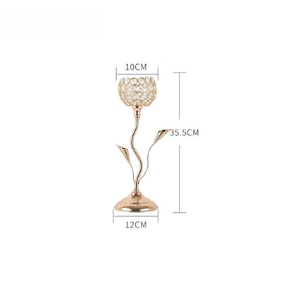 1Pcs Modern Crystal Tealight,  Metal Candle Holders,  Wedding Party, Church Deco,  Dinning Table Centerpieces Candlestick Decoration