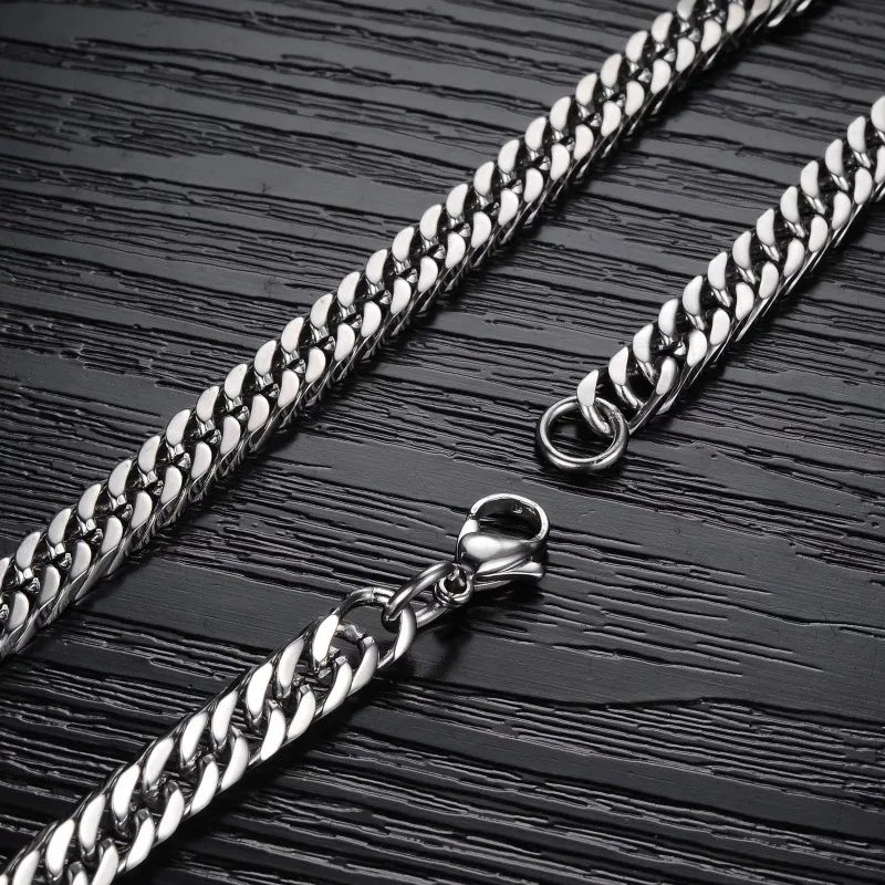 8mm-14mm Thick Stainless Steel Cuban Chain Necklace For Men.  Chain Jewelry Accessories.  Great FATHERS DAY GIFT!!!