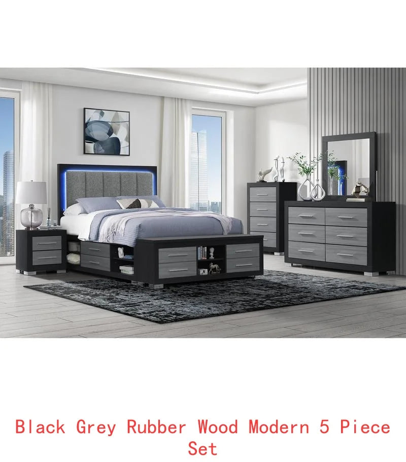 5-Piece Natural White King Bedroom Set