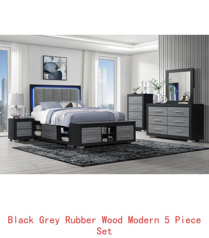 5-Piece Natural White King Bedroom Set