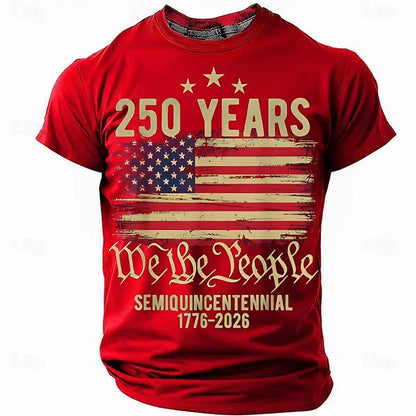 America 250th Birthday Eagle Flag 250 Years 1776-2026,  PRINTED Unisex Men's  and Womens T-Shirt, Casual  Vintage -style Clothing