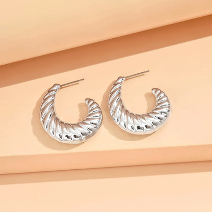 серьги Geometric Irregular Metallic Color Earrings for Women 2024 Minimalist Style Personality Earrings Trendy Jewelry Gift