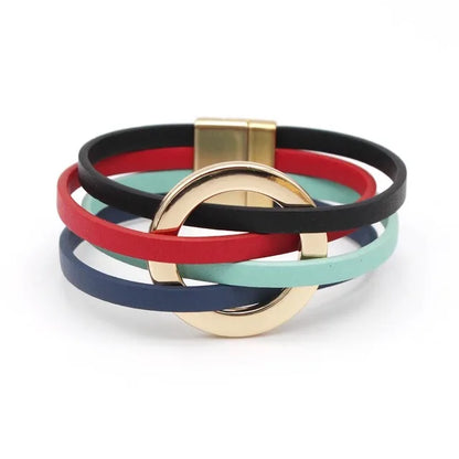 Leather Bracelets For Women, Fashion Bracelets & Bangles , Elegant Multilayer Wide Wrap Bracelet. Jewelry Gift.  All Colors Available except Lt. GRAY and AQUA