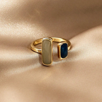 Adjustable Colorful Drip Glaze Ring  for Women to pair with a Fashion  bracelet.   Geometric Gold Colour Metal Rings for MOTHERS DAY Gift to complete the ensemble.