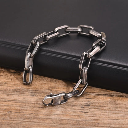 Vintage Chain Bracelets for Men, Boys. Byzantine Stainless Steel Braided Link Wristband,Retro Jewelry for any occasion but PERFECT FATHERS DAY Gift