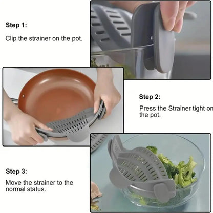 1pc, Strainer, Pot Strainer, Adjustable Clip On Strainer For Pots,  Pans And Bowls