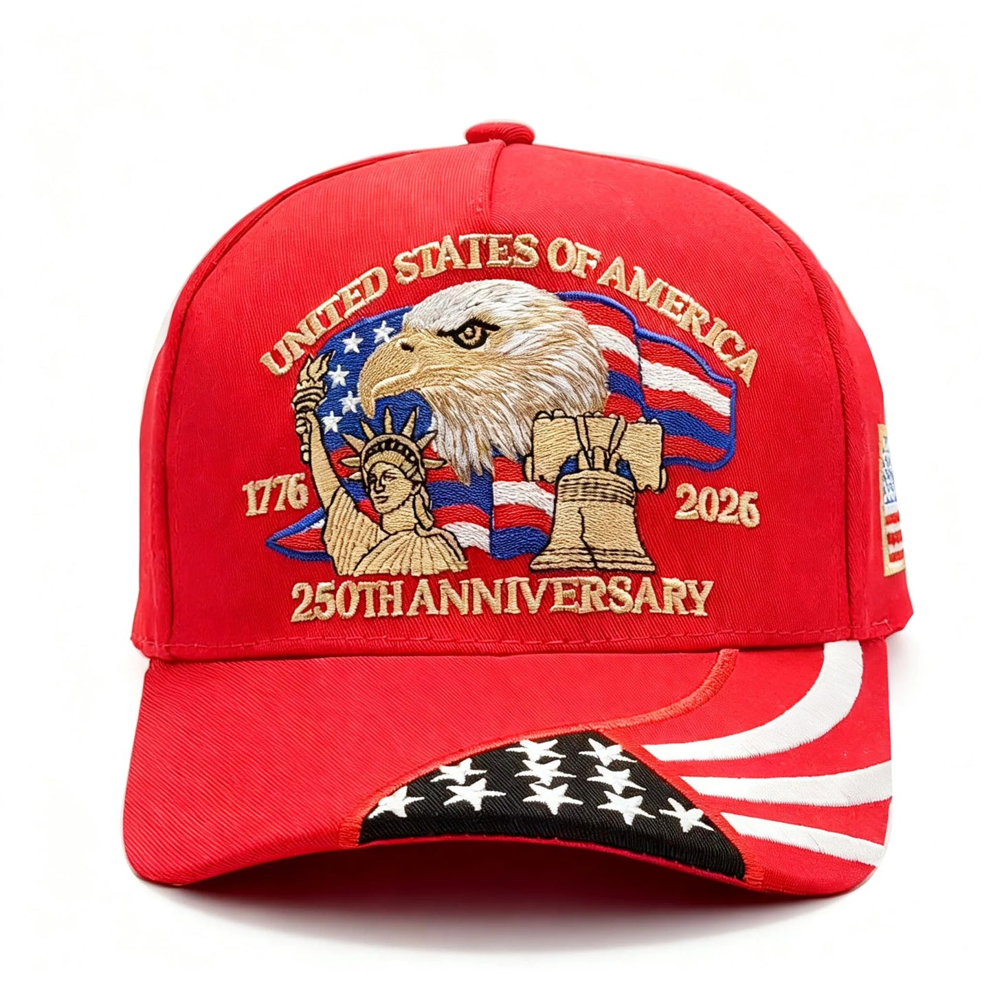 250th Anniversary USA  Hat,  Embroidered Patriotic Baseball Cap,  1776-2026 Independence Day,   Adjustable Hat for Men /Women