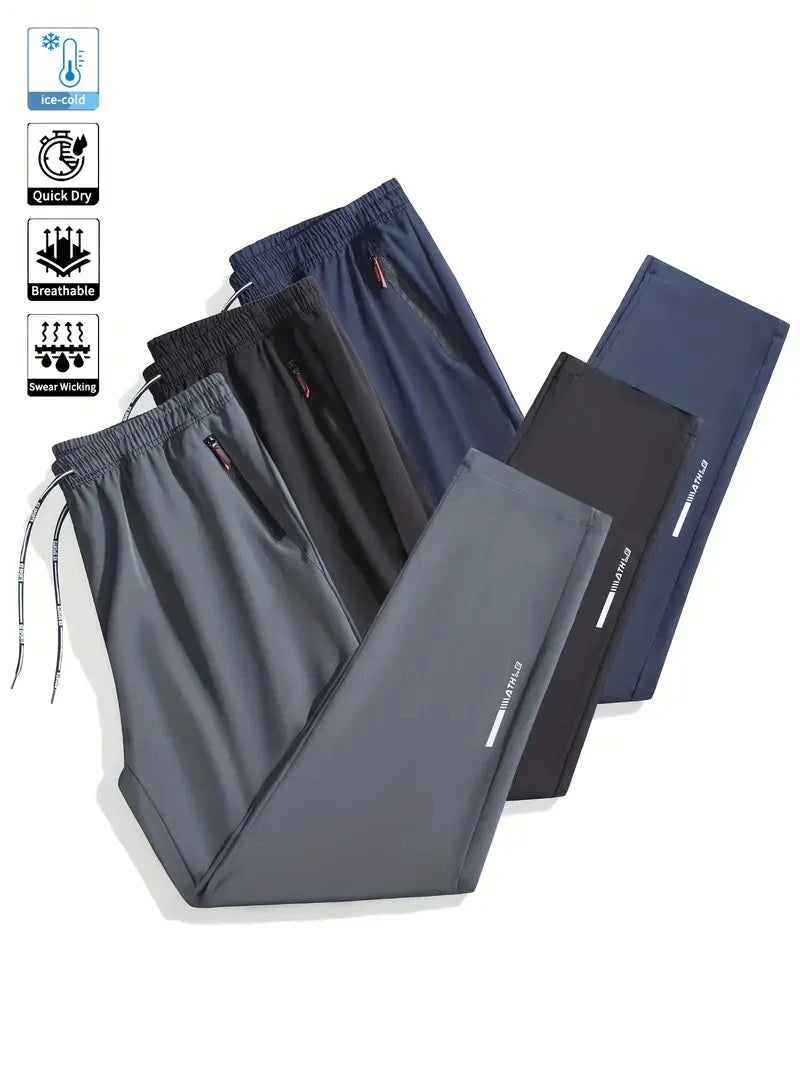 Soft Men's Casual Straight Pants,  Stretch Elastic Waist,  Jogger,  Classic Blue /Black/ Gray Trousers with Plus Sizes