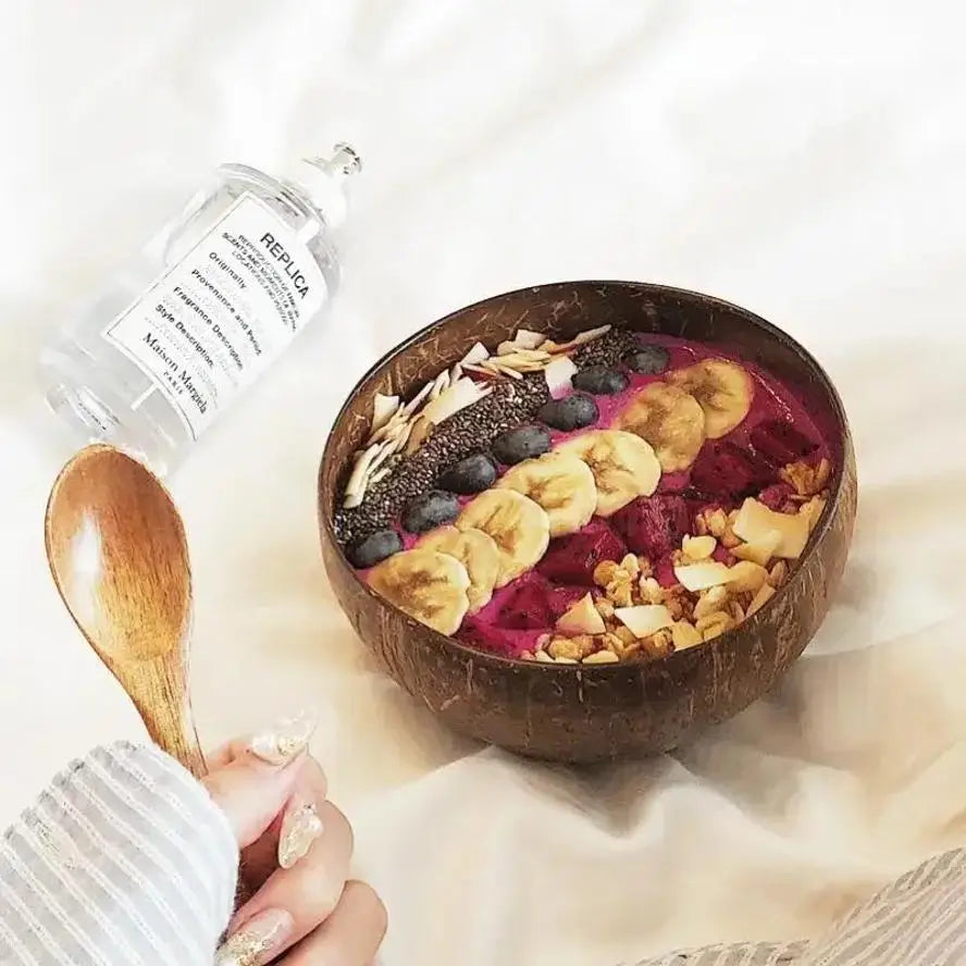 Natural Coconut Bowl Spoon Set. Creative Coconut Shell for  Fruit Salad,  Noodles,  Rice, snacks