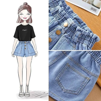 Shorts for Girls.  Blue, All-matching ,  Children Denim Skirt,  Pants, Fashion Jeans, Summer Casual Teen Short Pants (10 /12 /14 Years)