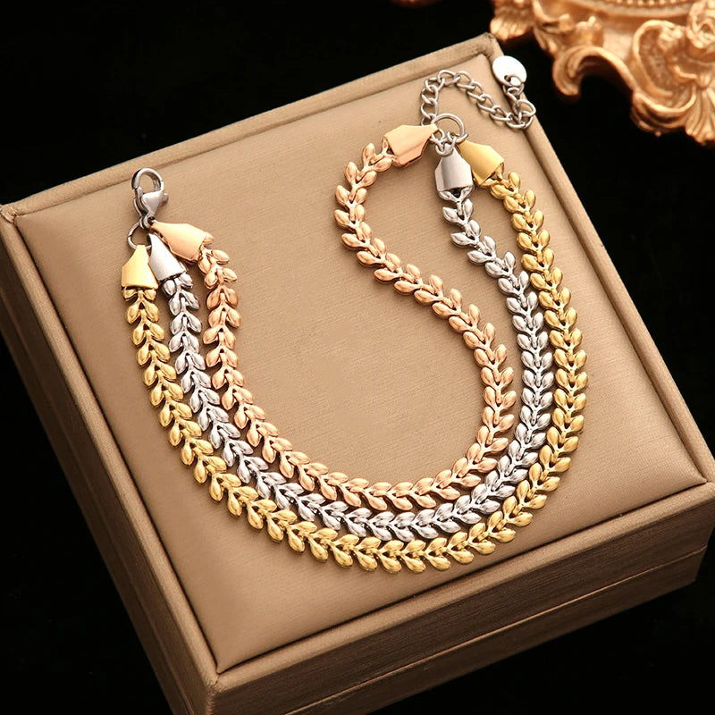 Stainless Steel Twisted Bracelet Bangles For Women.  Trendy 18K Gold Plated Wrist Chain,  Waterproof Jewelry Gift for MOTHERS DAY GIFT!!!